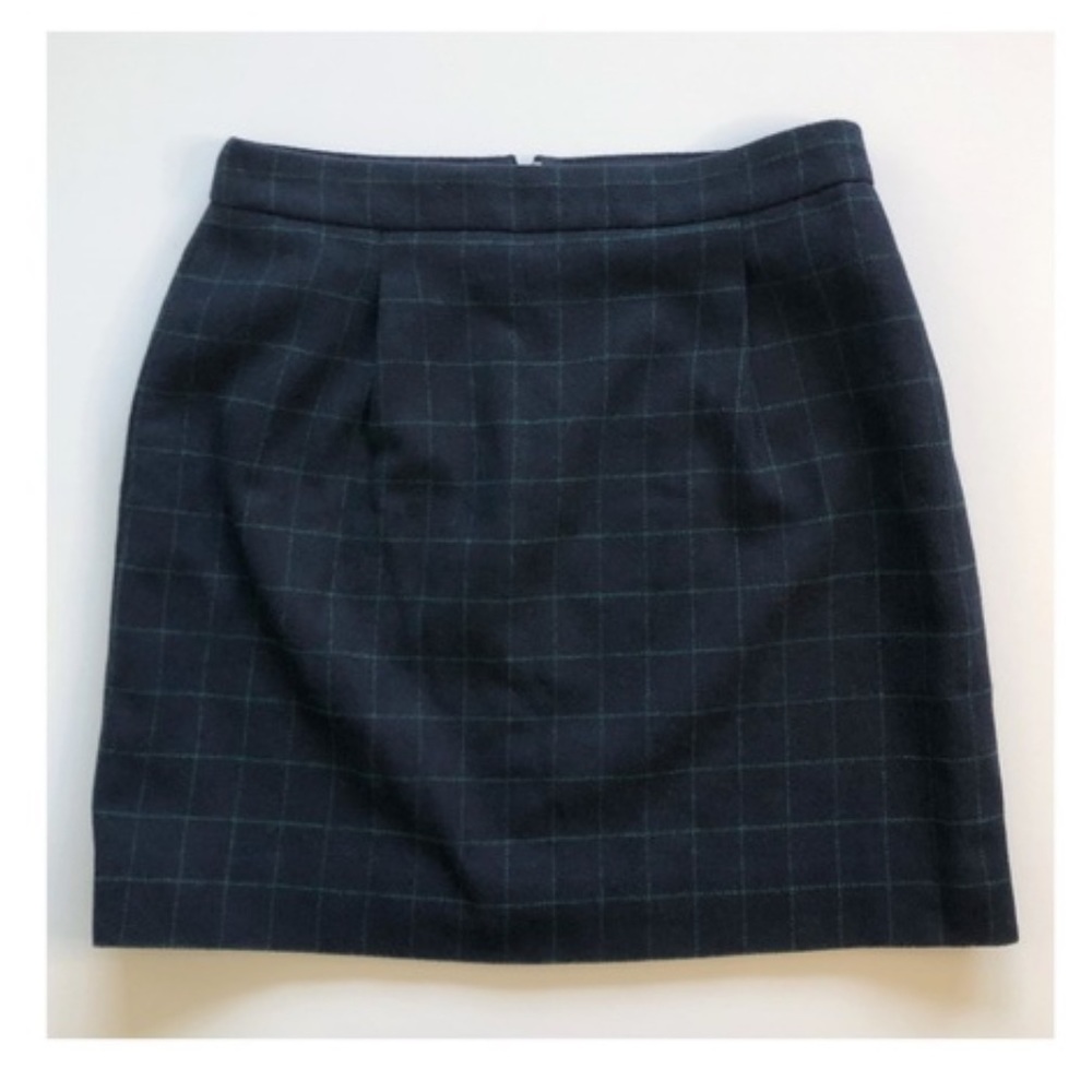 J. Crew Plaid Windowpane Wool Schoolgirl Preppy Miniskirt